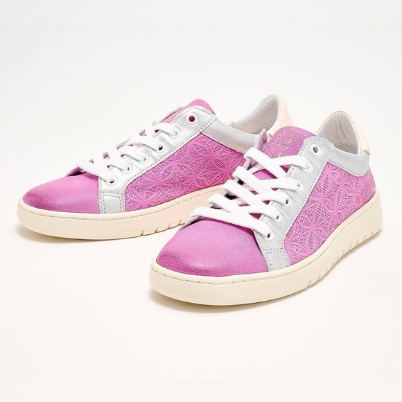 Miz Mooz Jane & Courtney CJ Pink Fuchsia and Silver Sneakers  size 37 US 6.5-7 - Picture 1 of 14
